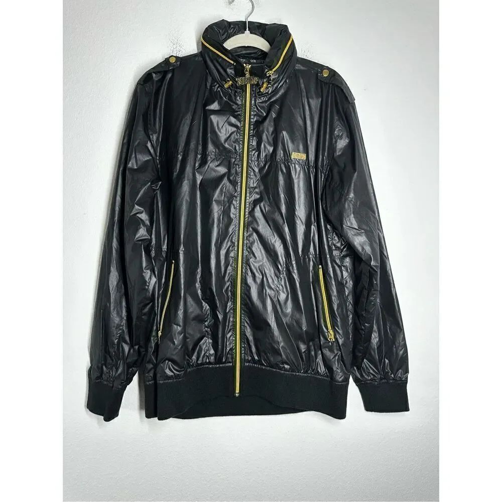 Neff Slick Bling Bling Hooded Jacket Black Gold Size L